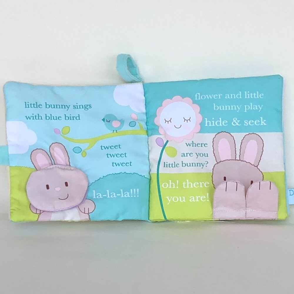 New w/ Tag-Douglas Baby Soft Plush Activity Book - Playtime With Little Bunny - Picture 7 of 15